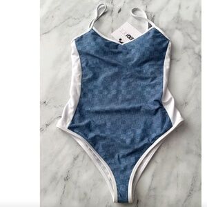 Beach Riot Nwt Denim Daze Blue Harmony One Piece Swimsuit Swimsuit Without Belt
